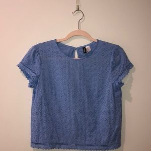 Blue lace blouse